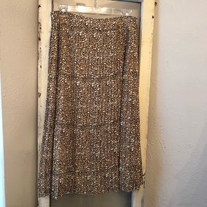 J. Crew Micro Pleated Midi Leopard Print Skirt 10